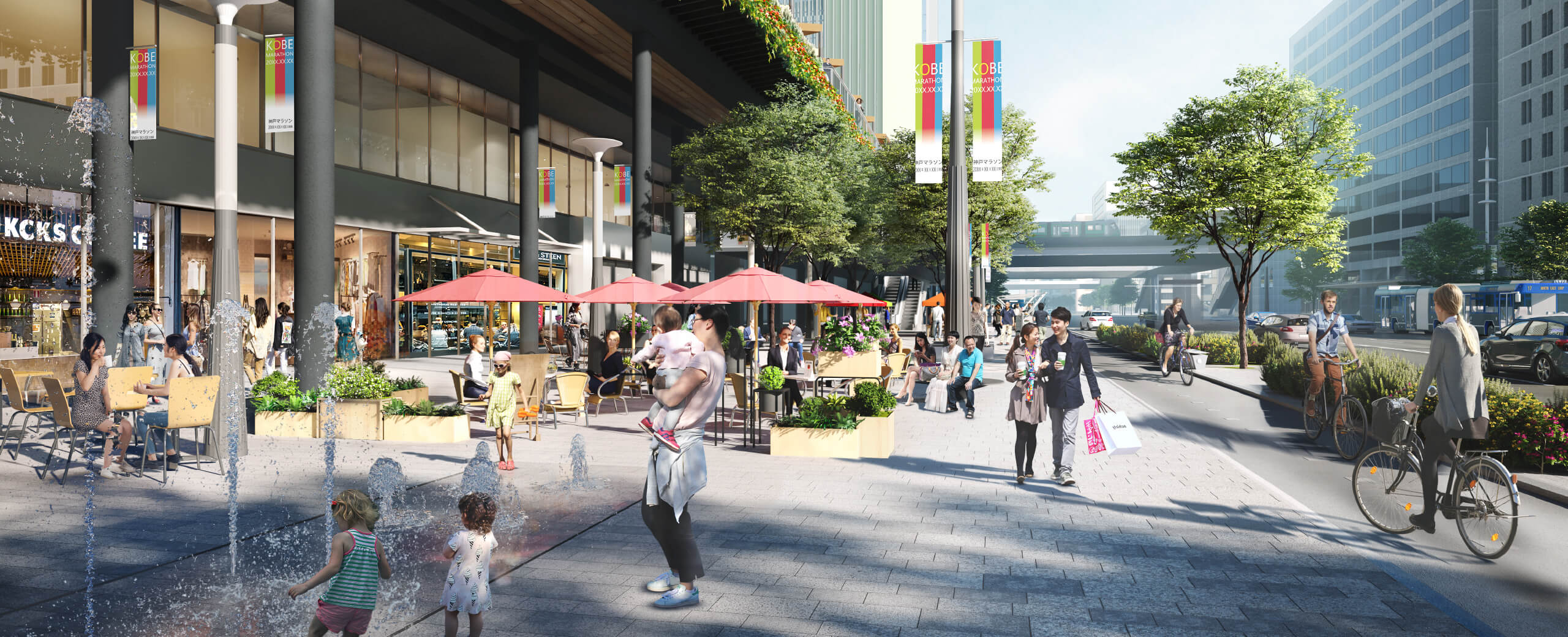 三宮クロススクエア（東側・第1段階）完成予想パース