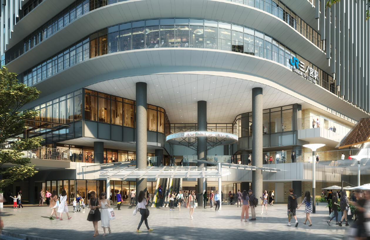JR三ノ宮新駅ビル完成予想パース